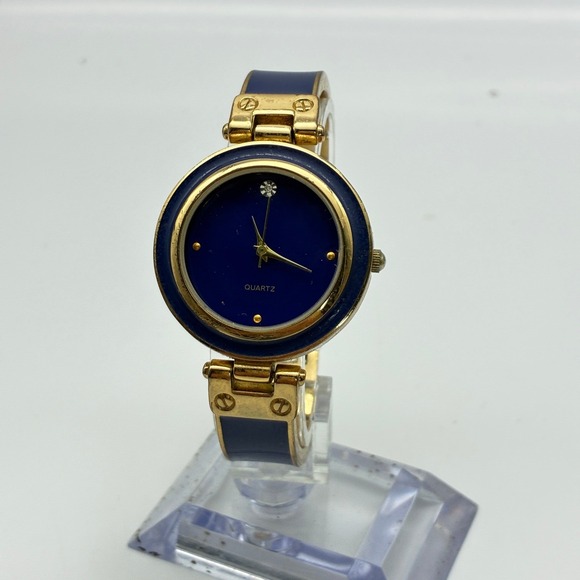 Geneva Accessories - Geneva Quartz Watch Blue Enamel Gold Tone Bracelet GENWM1272L Japan Movt